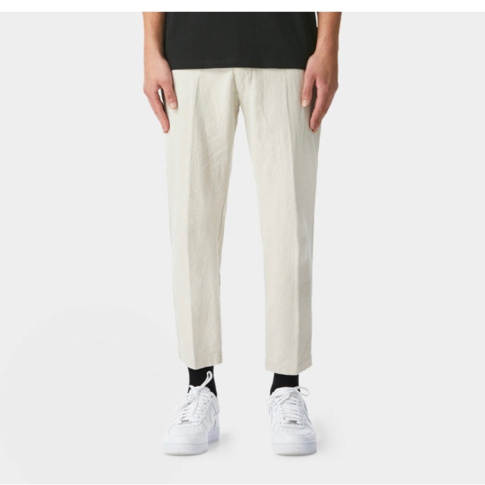 LINEN SLIM KOBE PANT - BONE